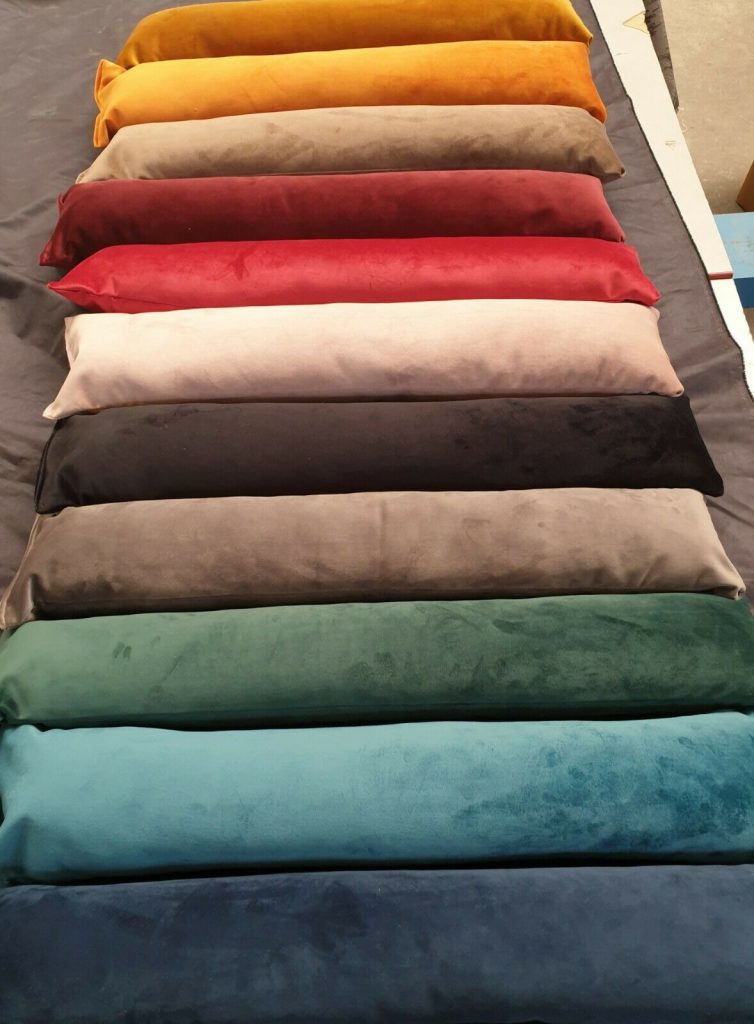 Plush Velvet Draught Excluder Draft Wind Stopper Door Cushion Fabrics